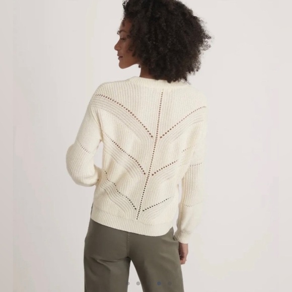 Marine Layer Olivia Crewneck Sweater in Cream White - Picture 2 of 8